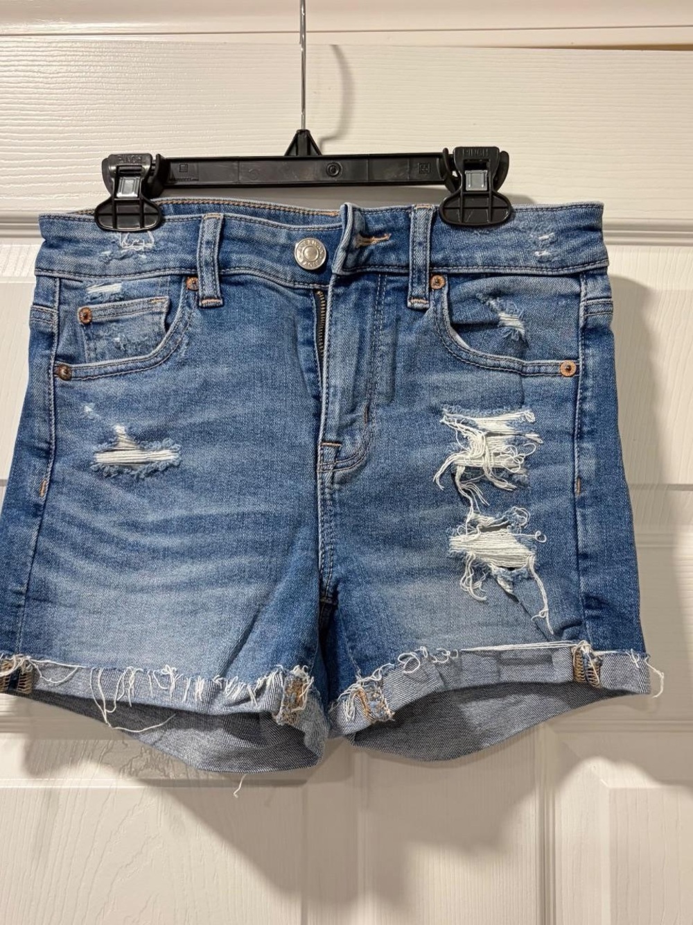 American Eagle Outfitters Distressed Medium Wash Denim Shorts